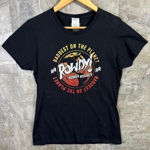 Black Rowdy Ronda Rousey WWE T-shirt Woman's Medium WWE RondaRousey wrestling